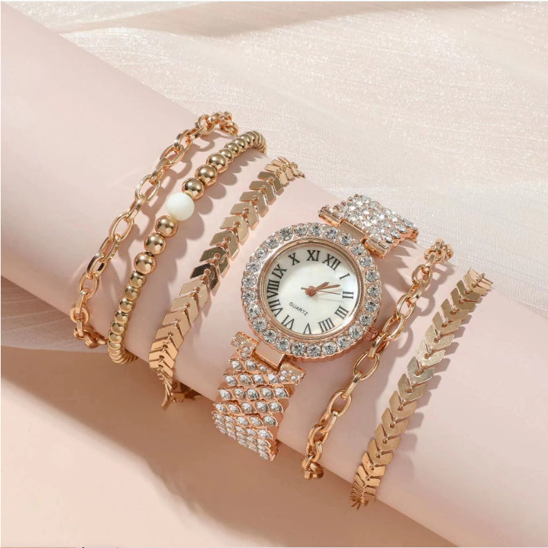 Premium Baddie Bracelets and Watch Rhinestone Set