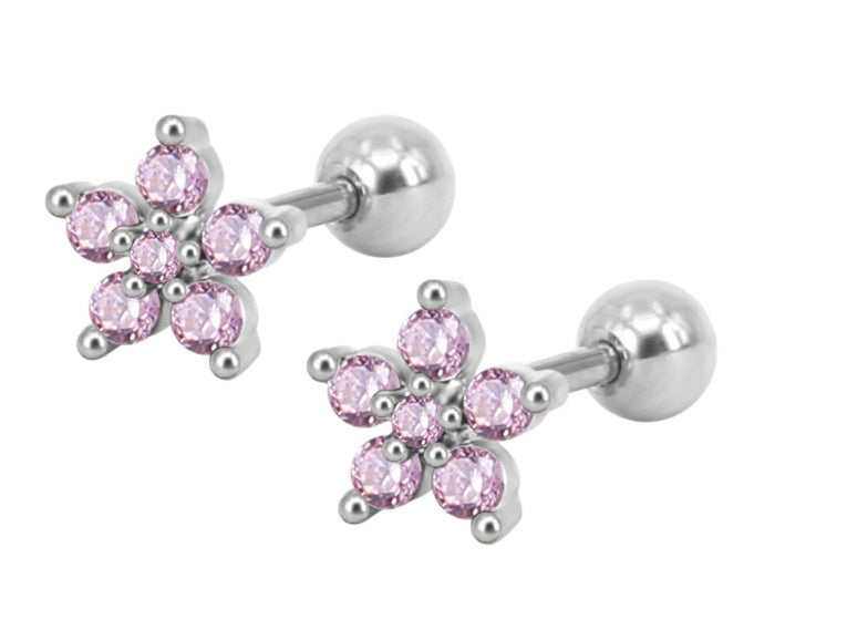 Clover Stud Earring Detail | Gold and Silver