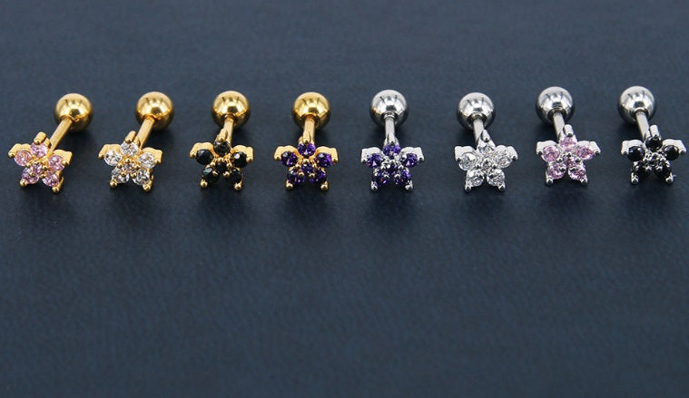 Clover Stud Earring Detail | Gold and Silver