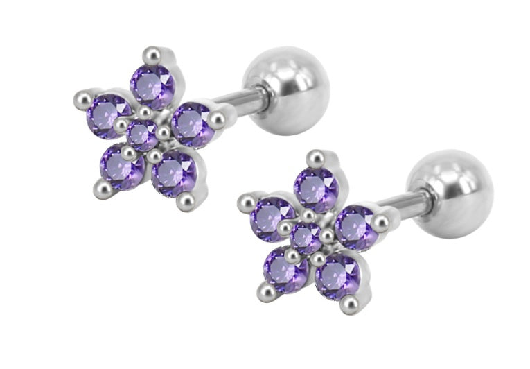 Clover Stud Earring Detail | Gold and Silver