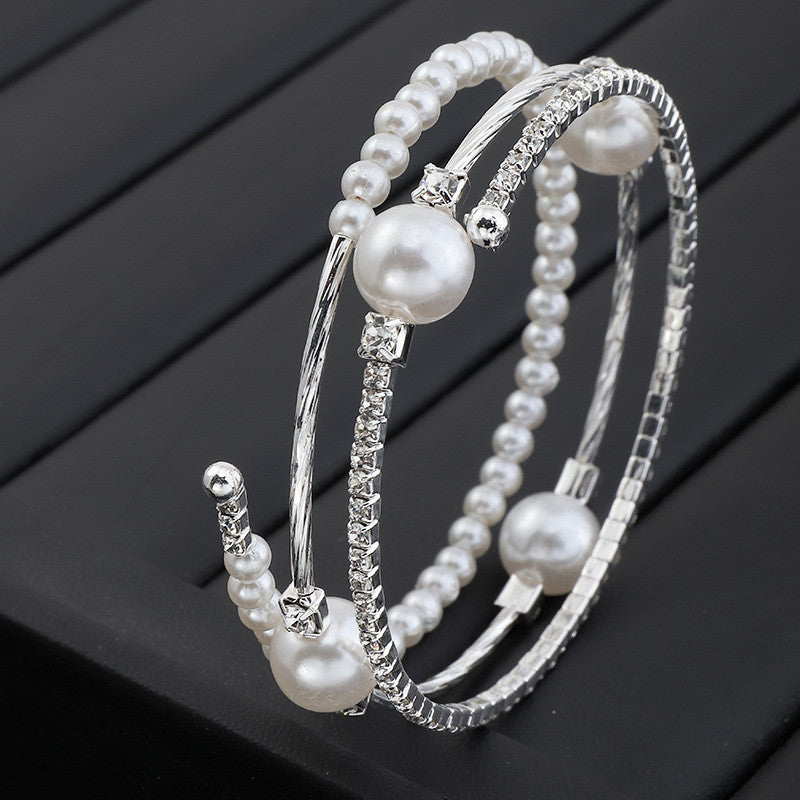 Precious Pearly Multi-Layer Bracelet