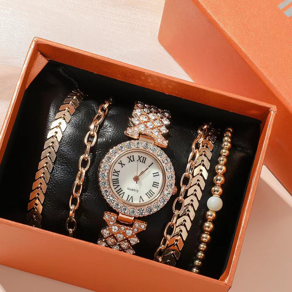 Premium Baddie Bracelets and Watch Rhinestone Set