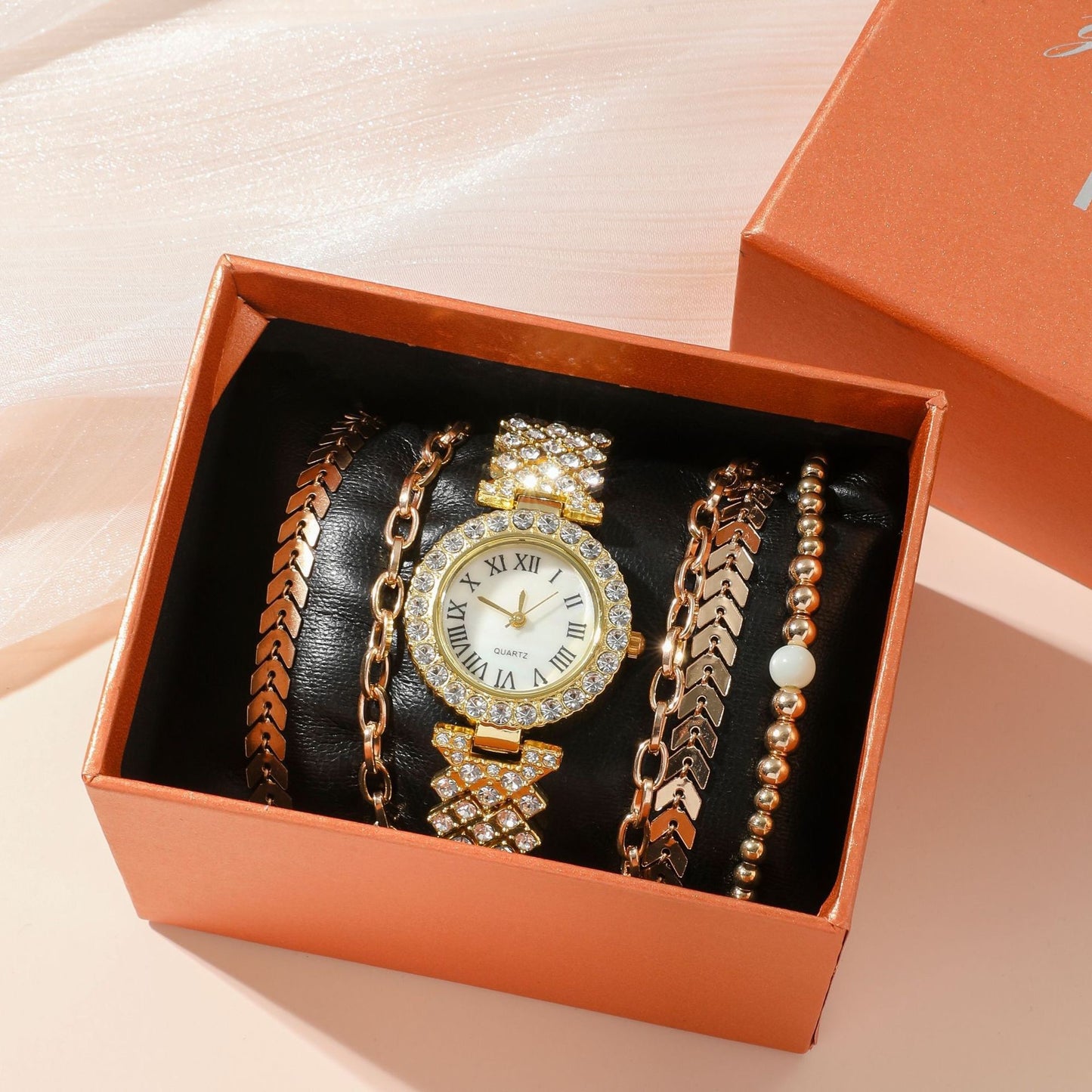 Premium Baddie Bracelets and Watch Rhinestone Set