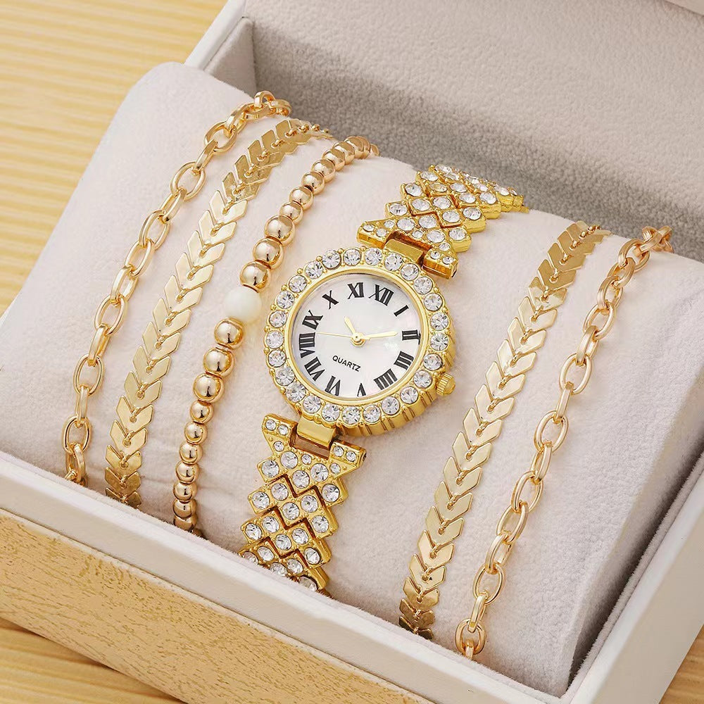 Premium Baddie Bracelets and Watch Rhinestone Set