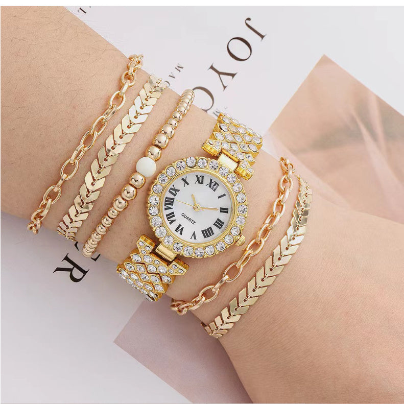Premium Baddie Bracelets and Watch Rhinestone Set