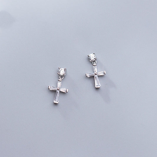 Premium Diamond Doll Cross Temperament Earrings