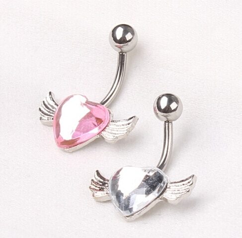 Heart of an Angel Rhinestone Belly Piercing