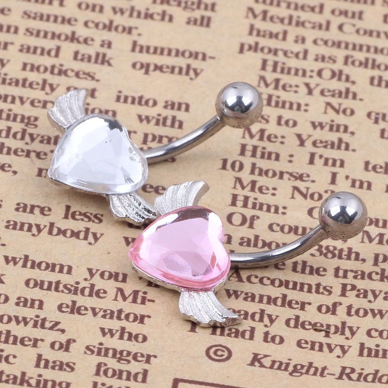 Heart of an Angel Rhinestone Belly Piercing