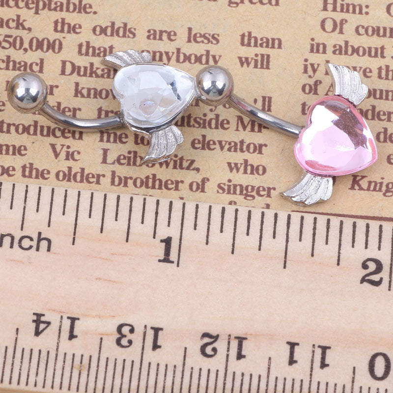 Heart of an Angel Rhinestone Belly Piercing