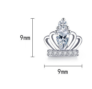 Premium Tiara Stud Earrings | White Gold