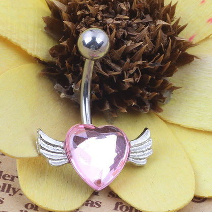 Heart of an Angel Rhinestone Belly Piercing