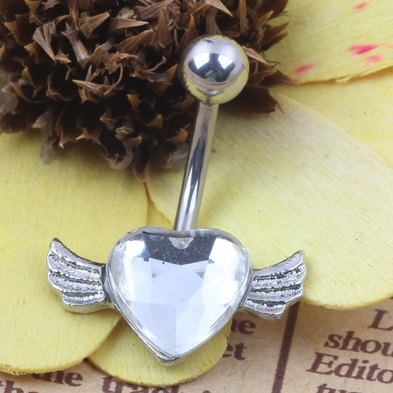 Heart of an Angel Rhinestone Belly Piercing