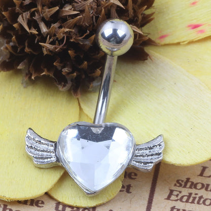 Heart of an Angel Rhinestone Belly Piercing