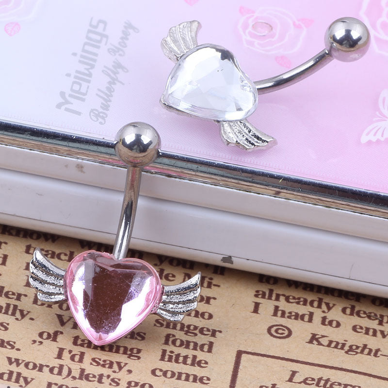 Heart of an Angel Rhinestone Belly Piercing