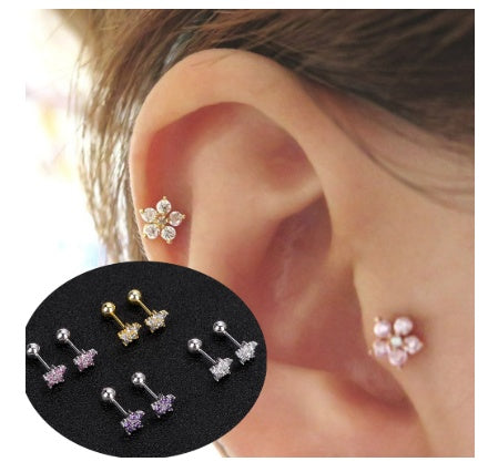 Clover Stud Earring Detail | Gold and Silver