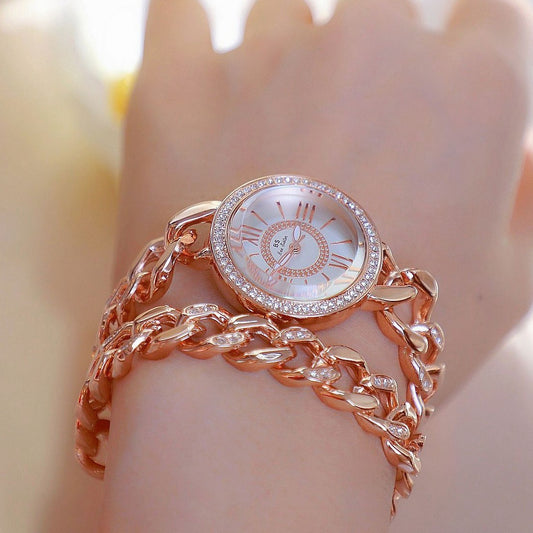 Rhinestone Doll Chain And Watch Set