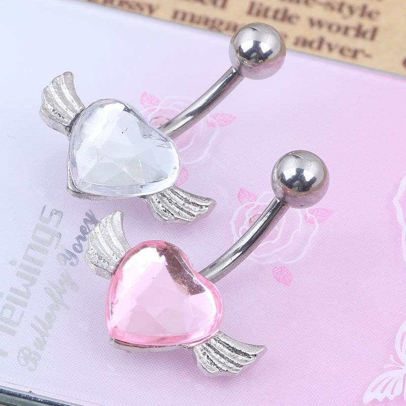 Heart of an Angel Rhinestone Belly Piercing