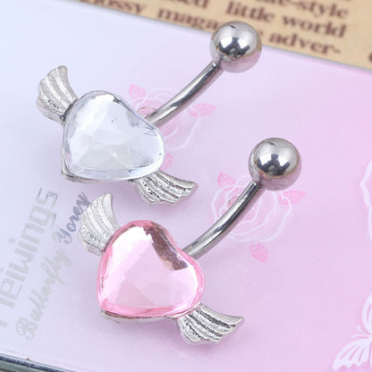 Heart of an Angel Rhinestone Belly Piercing