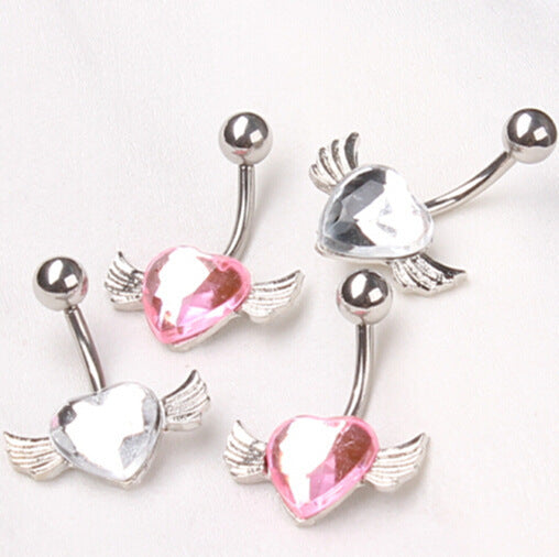 Heart of an Angel Rhinestone Belly Piercing