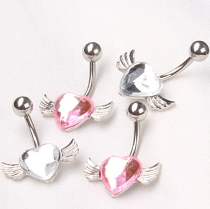 Heart of an Angel Rhinestone Belly Piercing