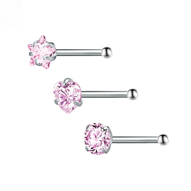 Jeweled Princess Nose Studs | Silver