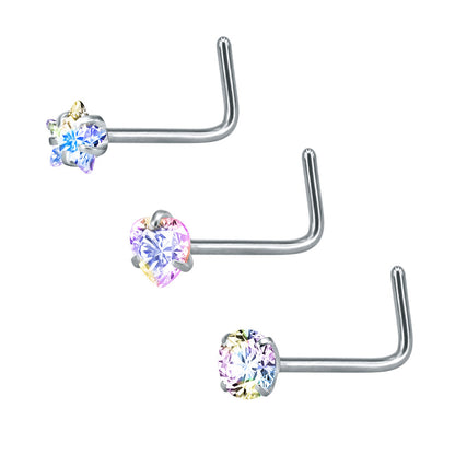 Jeweled Princess Nose Studs | Silver