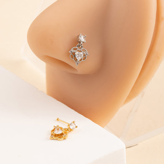 Rhinestone Doll Nose Stud | Gold & Silver