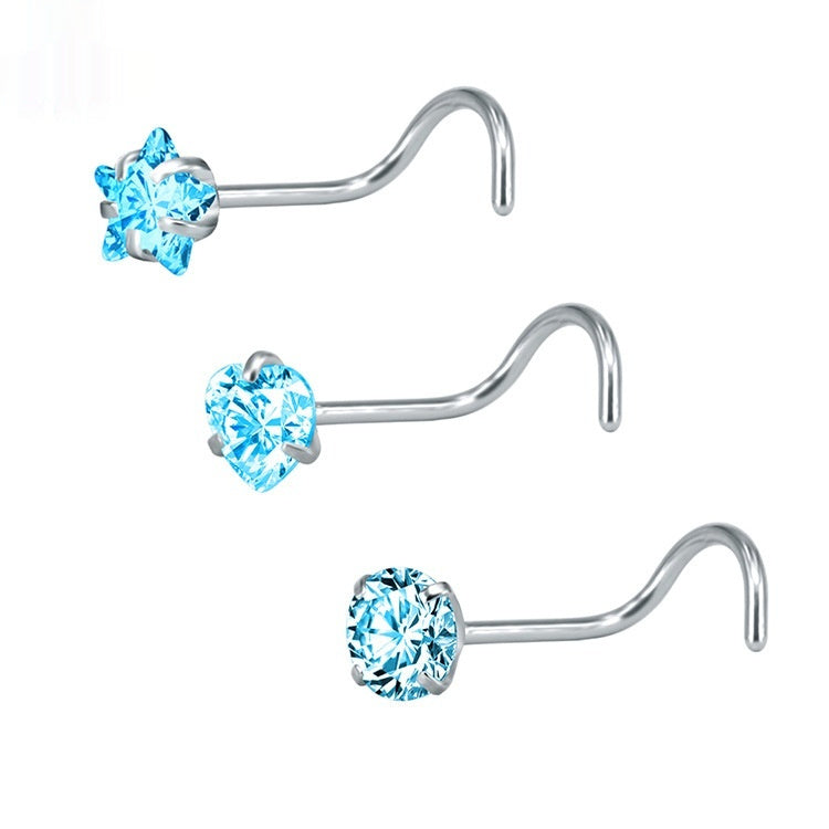 Jeweled Princess Nose Studs | Silver