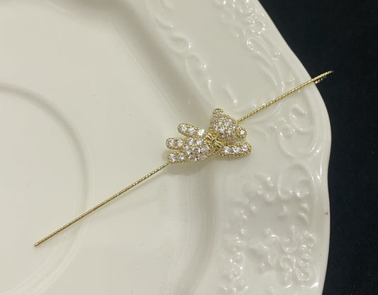 Rhinestone Bear Baddie Ear Piercing | Gold & Silver